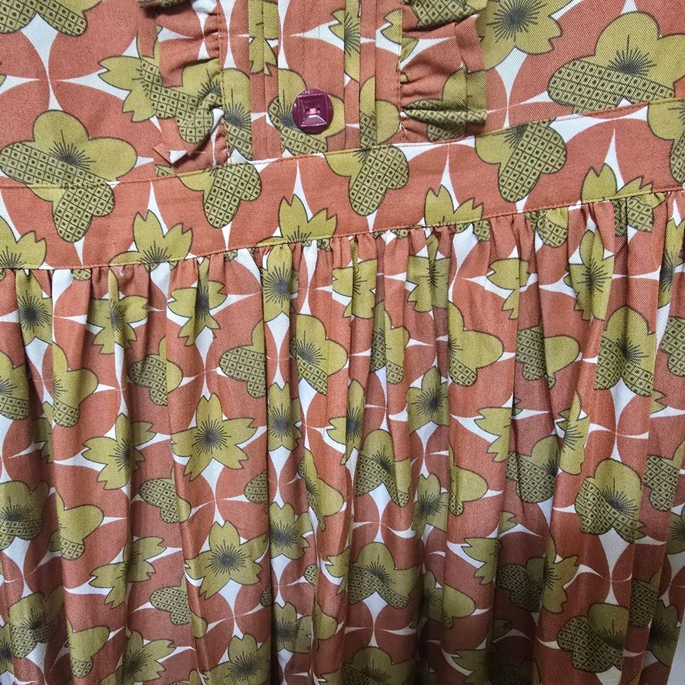 Matilda Jane Women's Floral Dress Size Medium Rust, Olive, cream - Picture 6 of 16
